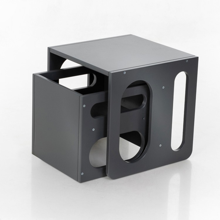 Montessori Cube Chair Set - Cube Chair and Table (Anthracite Grey)