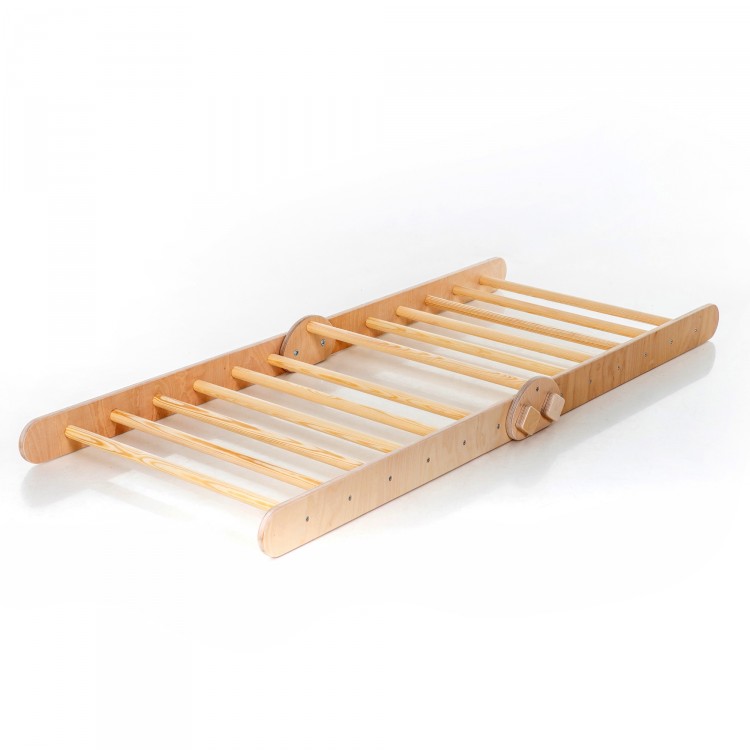 Adjustable Climbing Triangle with Ramp & Slide (Natural Lacquered)