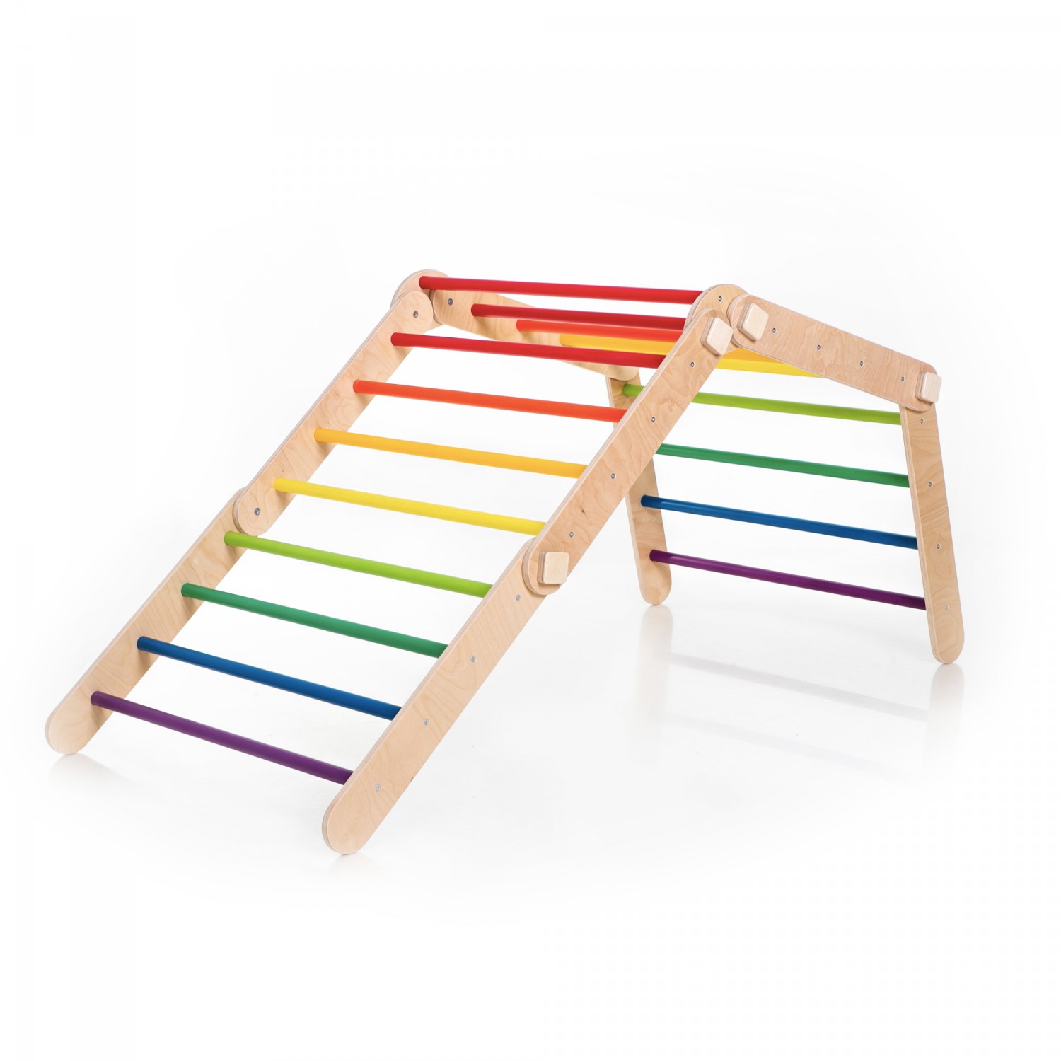 Rainbow Wooden Gym for Child Montessori Pine Wood Playground 